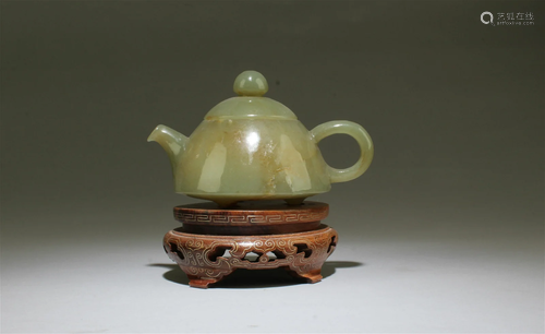 A Carved Jade Teapot