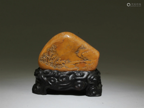 A Carved Soapstone Inscribed Seal