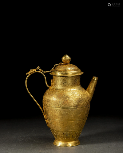 A Gilt Silver Wine Pot