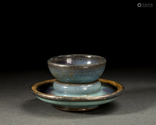 A Jun Ware Bowl Cum Saucer