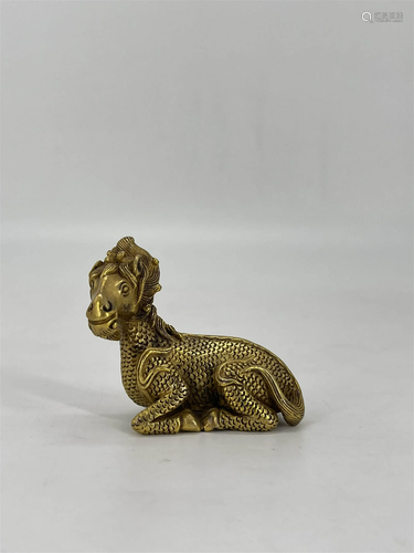 Gilt bronze statue of ram