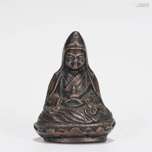 Bronze worship Guan Yin sitting sculpture