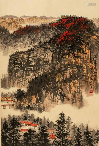 Chinese landscape painting on paper