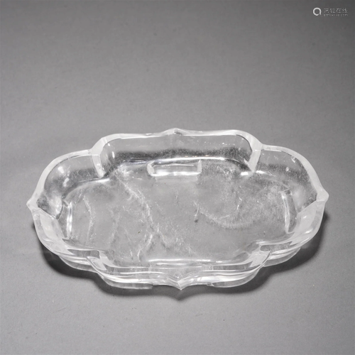 Carved crystal brush washer, Qing Dynasty