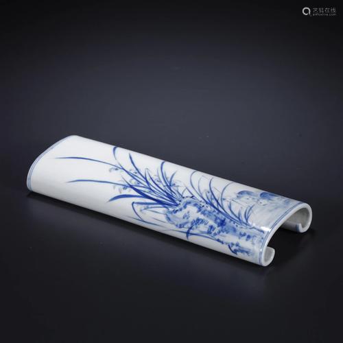 Blue and White Orchid Arm Rest