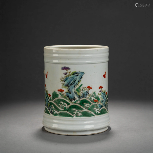 Wucai Glaze Immortal Brush Pot