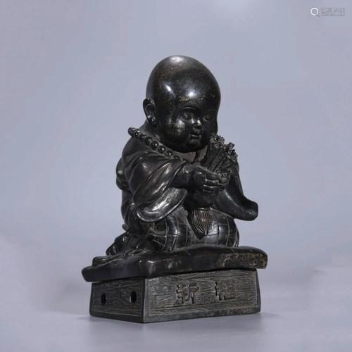 BRONZE PRAYING BOY ORNAMENT