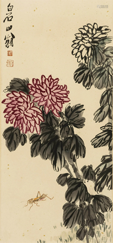 Chinese flowers painting on paper