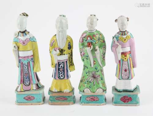 Four Chinese famille rose figures Qing dynasty, Qianlong/Jia...