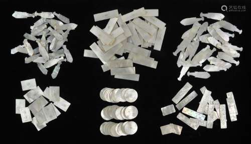 A Quantity of Chinese Mother of Pearl Counters. 19th century...