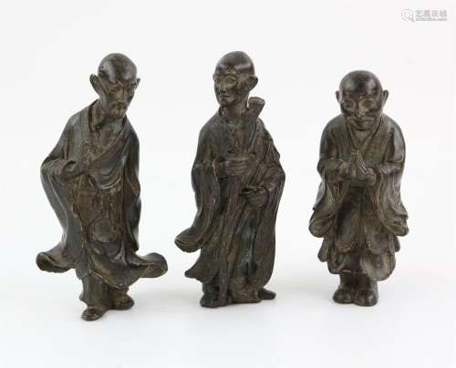 A set of three Chinese Bronze  Daoist immortals . Possibly L...