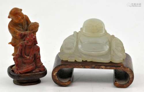 Two Chinese miniature stone sculptures , Republic period. To...