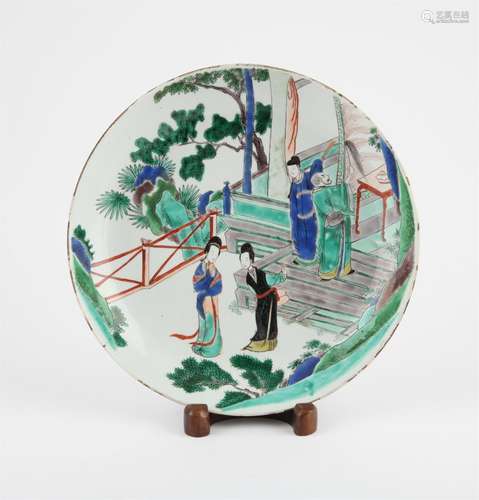 A Chinese Famille Verte – Imari Charger. Qing dynasty painte...