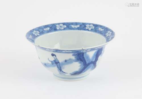 A Chinese blue and white Klapmuts bowl, Qing dynasty, Kangxi...