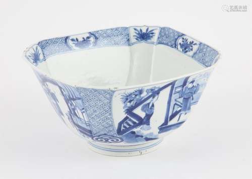 A Chinese blue and white square / octogonal bowl Qing dynast...