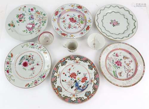 A collection of nine famille rose porcelains, Qing dynasty, ...