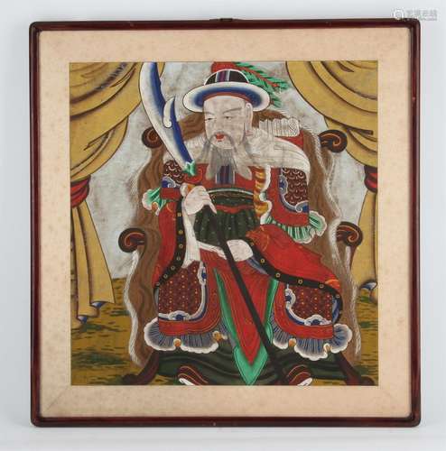 A Korean painting of a Warrior General. Early 20th century p...