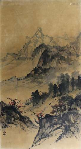 Two Chinese landscape paintings on silk, estimates and reser...