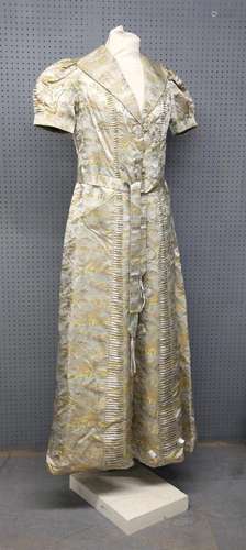 A Chinese made embroidery dress , Republic period. 150 cm lo...