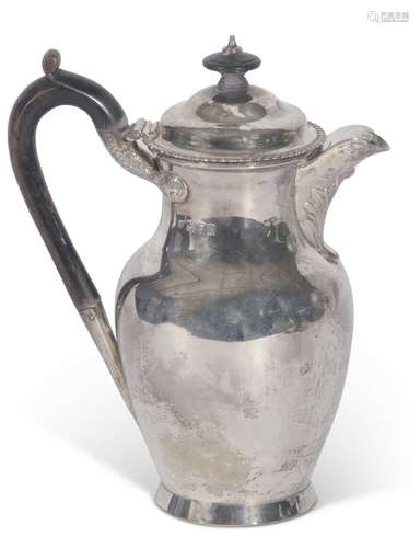 Edwardian hot water jug of circular baluster form with gadro...