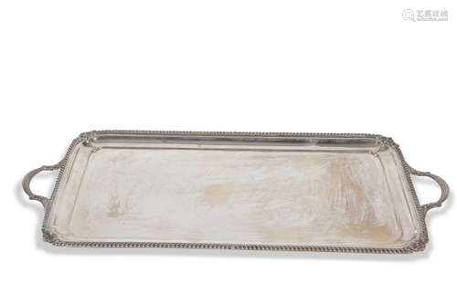 Good large George V two-handled tea tray of elongated rectan...