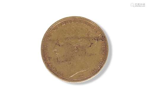 Victorian young head sovereign, dated 1886