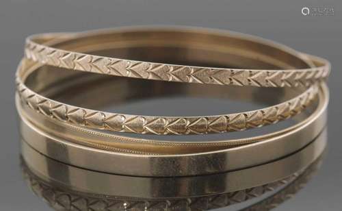 Four 9ct gold hallmarked bangles, 29.5gms