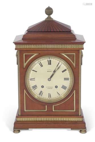 Dent, London, late 19th century mahogany cased bracket clock...