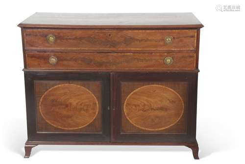 Georgian mahogany gentlemans cabinet with unusual top drawer...