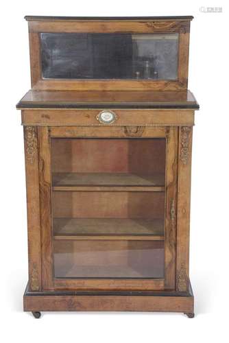 Victorian Rosewood veneered pier cabinet with mirrored back ...