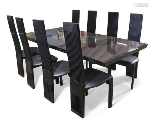 Constantini Pietro, contemporary rectangular dining table wi...