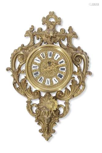 Late 19th/early 20th century French cartel type wall clock, ...