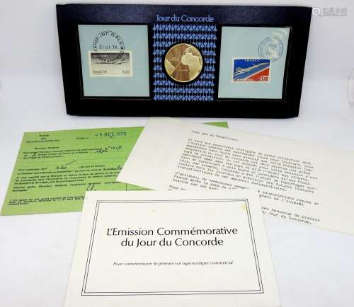 Coffret "Jour du Concorde" avec medaille commémora...