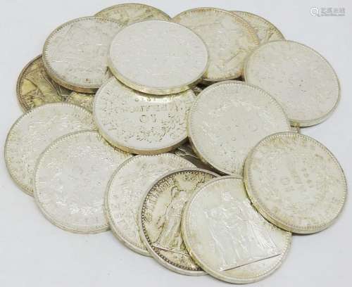 France,Lot de 20 monnaies de 10 fr Hercule en argent: 14 de ...