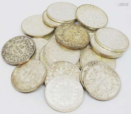 France,Lot de 20 monnaies de 10 fr Hercule en argent: 20 de ...