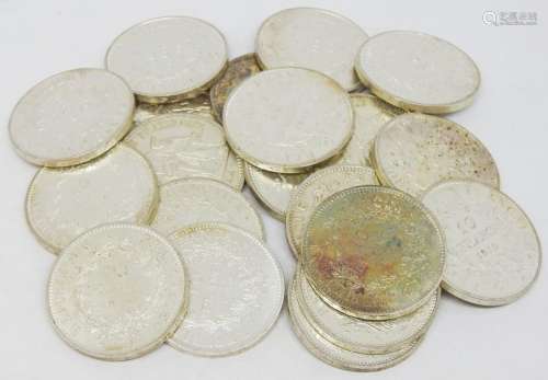 France,Lot de 20 monnaies de 10 fr Hercule en argent: 2 de 1...