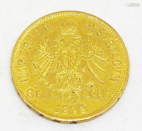 Autriche,Monnaie or de 20 couronne François Joseph 1878,Poid...