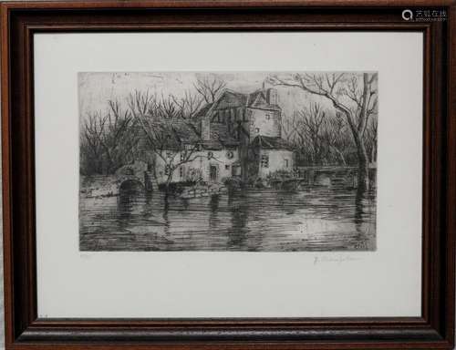 Jeanne CHAMPILLOU (1897-1978),Le moulin des Tacreniers,Eau F...