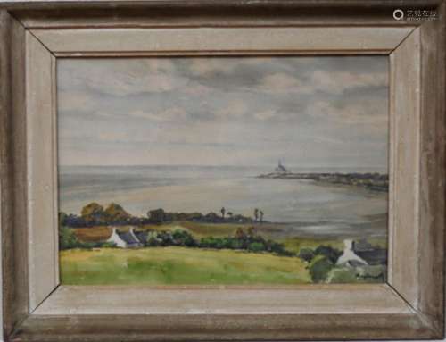 Pierre MANDONNET (1891-1970),Vue de Bretagne,Aquarelle,Signé...