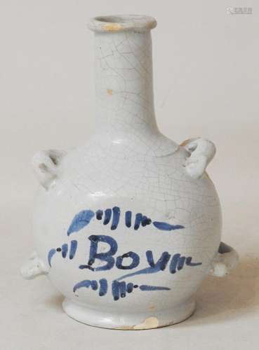 BOY- NEVERS,Bouteille en forme de gourde en faience à quatre...