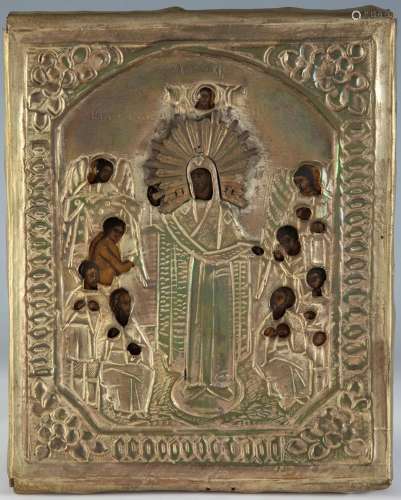 Russian icon from the late 18th, early 19th century."Vi...