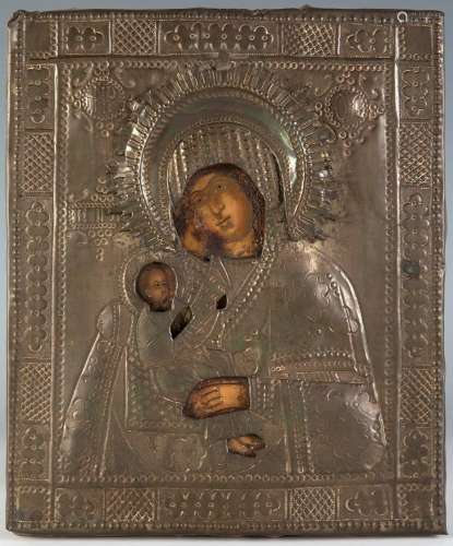 19th century Russian icon."Virgin of Kazan".Painti...
