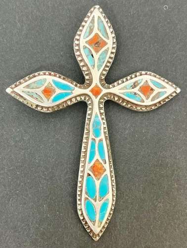 SOUTHWESTERN STERLING CROSS PENDANT WITH