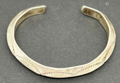 SOUTHWESTERN STERLING CUFF WITH ENGRAVED