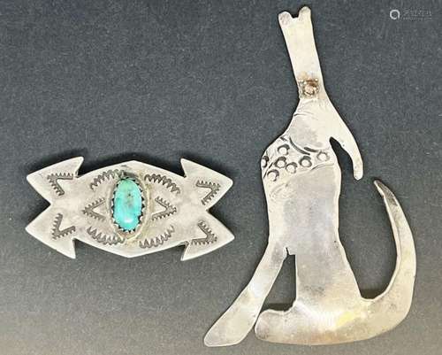 SOUTHWESTERN STERLING HOWLING WOLF BROOCH