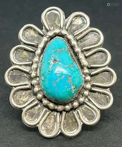 LARGE SOUTHWESTERN STERLING RING WITH