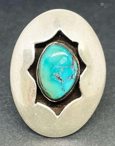 SOUTHWESTERN STERLING RING WITH TURQUOISE