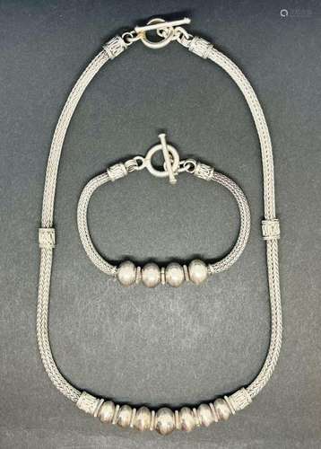 SET! STERLING NECKLACE WITH STERLING BEAD ACCENTS