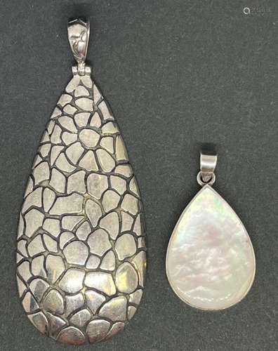 2-STERLING TEARDROP PENDANTS-DIFF DESIGNS