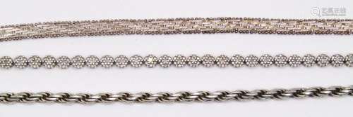 3-STERLING BRACELTS WITH DIFF LENGTHS/STYLES